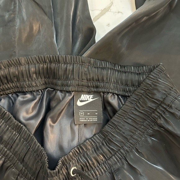 Nike AIR Black Track Pants Jogger Sheen Women's See Through SZ M drawstring EUC - Picture 7 of 8